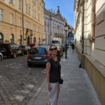 Enjoying a sunny stroll down the streets of Bratislava, Slovakia