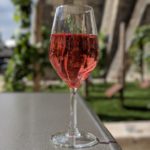 Enjoying a Rosè at the wine cave in Amboise