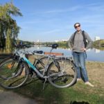Meredith and the bikes on our way to Villandry