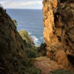 Hiking the coastline and looking towards the Bay of Biscay